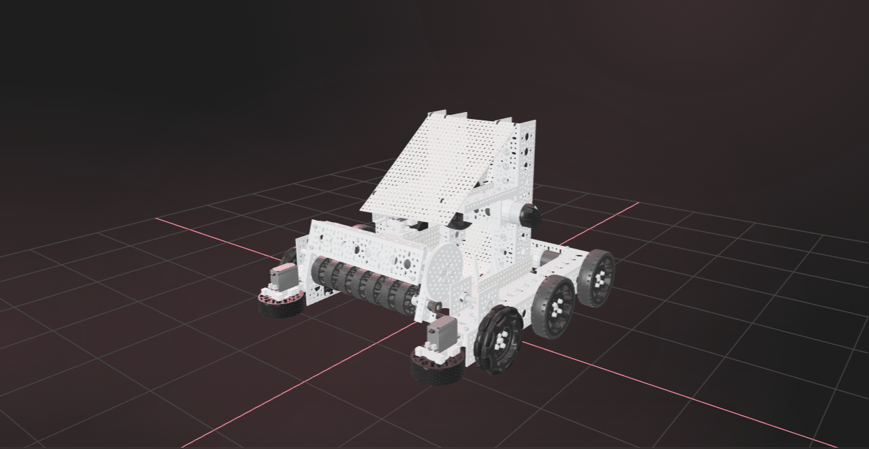 Rendered view of the actual goBILDA six-wheel-drive BIOBUZZ StarterBot CAD